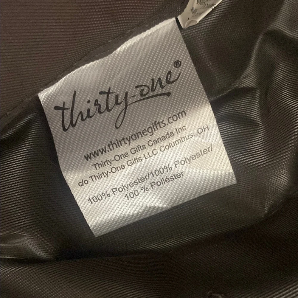 Thirty-One Brown and Black Duffel Bag with Wide-Mouth Opening